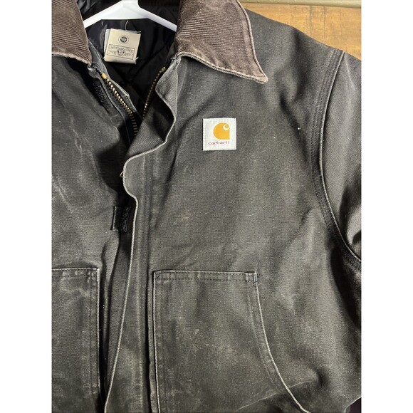 Vintage Carhartt JO2 Blk Black Jacket Collared Size 46 Reg USA - Picture 3 of 8